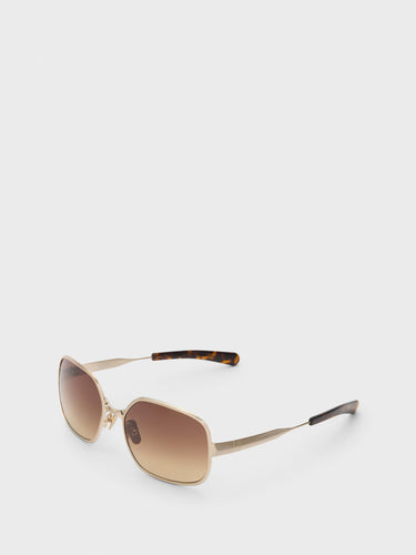 Flatlist - TYLER Sunglasses in Brushed Light Gold, Brown Gradient Lens