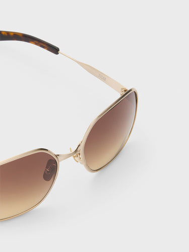 Flatlist - TYLER Sunglasses in Brushed Light Gold, Brown Gradient Lens