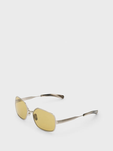 Flatlist - TYLER Sunglasses in Brushed Silver, Lime Gradient Lens