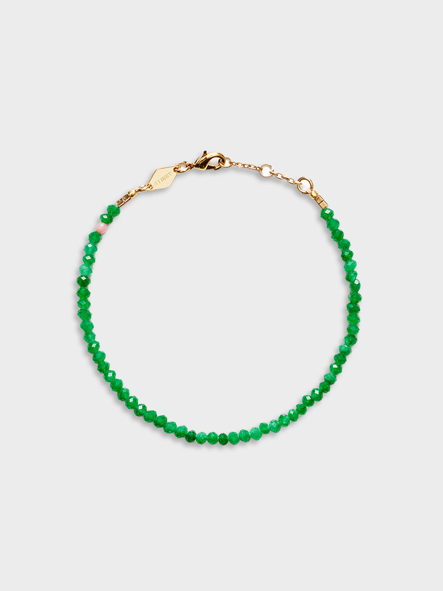 Anni Lu - Tan Line Bracelet in Green Jade