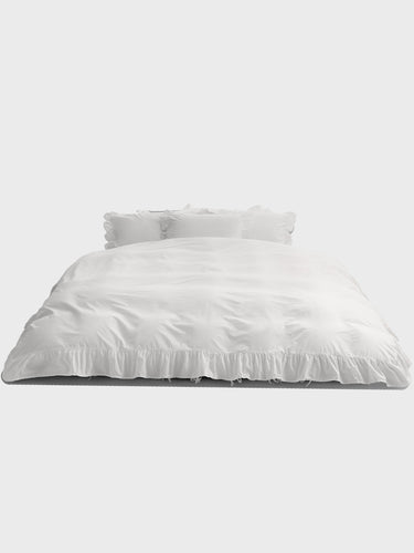 Percale, Broderie Anglaise, Double Duvet Cover in Broken White/Elodie
