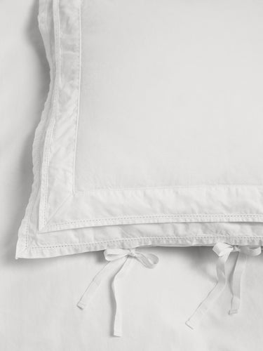 Percale, Broderie Anglaise, Single Duvet Cover in Broken White/Perle