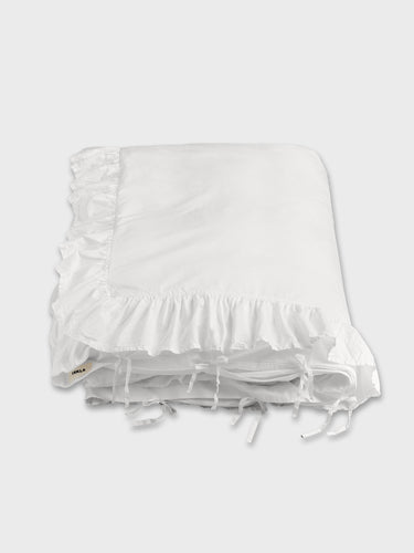 Percale, Broderie Anglaise, Double Duvet Cover in Broken White/Elodie