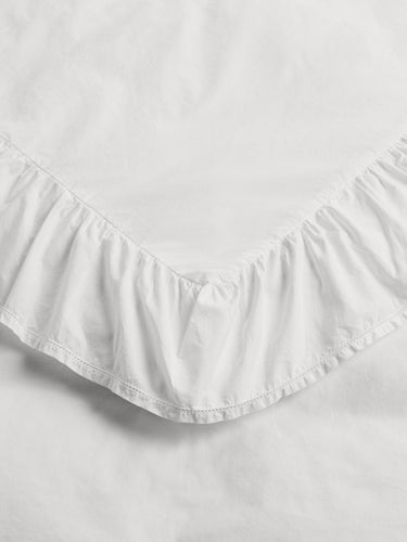 Percale, Broderie Anglaise, Single Duvet Cover in Broken White/Elodie