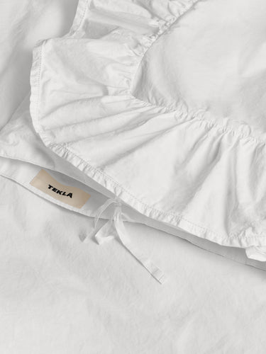 Percale, Broderie Anglaise, Double Duvet Cover in Broken White/Elodie