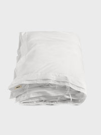 Tekla - Percale Broderie Anglaise Perle Single Duvet Cover in Broken White