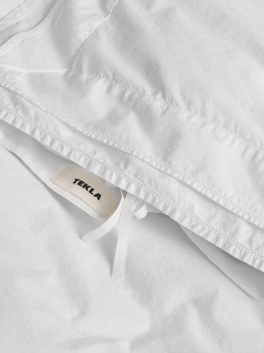 Tekla - Percale, Broderie Anglaise, Single Duvet Cover in Broken White/Perle