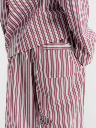 Tekla - Poplin Pyjamas Pants in Rhubarb Stripes