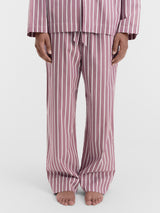 Tekla - Poplin Pyjamas Pants in Rhubarb Stripes