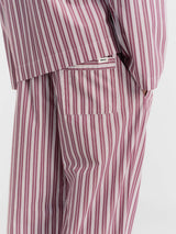 Tekla - Poplin Pyjamas Pants in Rhubarb Stripes