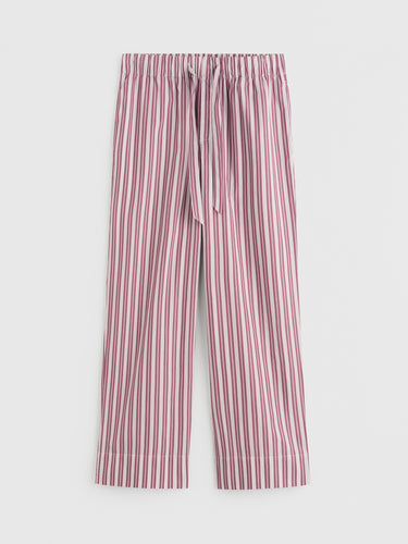 Tekla - Poplin Pyjamas Pants in Rhubarb Stripes
