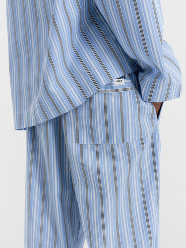 Tekla - Poplin Pyjamas Pants in Stave Stripes