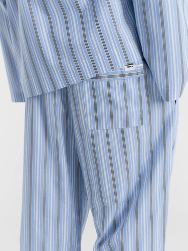 Tekla - Poplin Pyjamas Pants in Stave Stripes