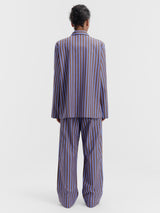 Tekla - Poplin Pyjamas Pants in Chestnut Stripes