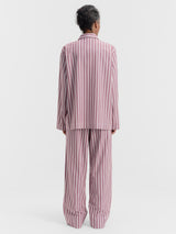 Tekla - Poplin Pyjamas Pants in Rhubarb Stripes