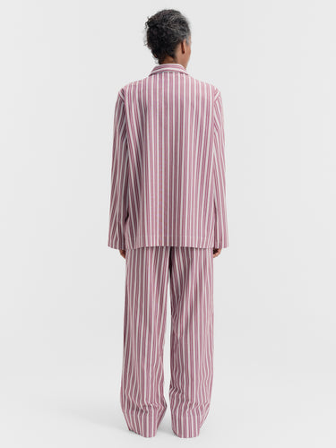 Tekla - Poplin Pyjamas Pants in Rhubarb Stripes