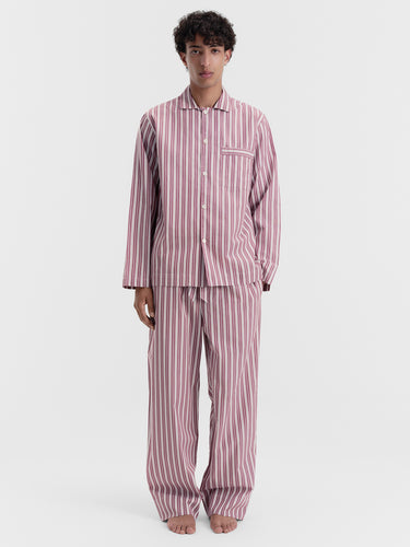 Tekla - Poplin Pyjamas Pants in Rhubarb Stripes