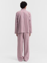 Tekla - Poplin Pyjamas Pants in Rhubarb Stripes