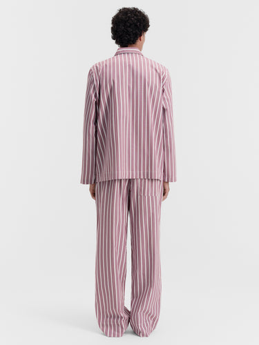 Tekla - Poplin Pyjamas Pants in Rhubarb Stripes