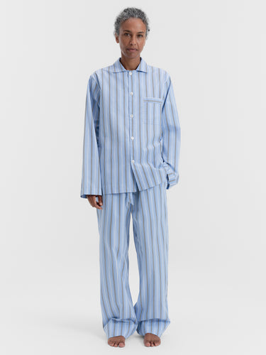 Tekla - Poplin Pyjamas Pants in Stave Stripes