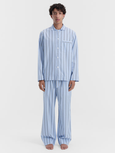 Tekla - Poplin Pyjamas Pants in Stave Stripes