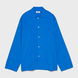 Tekla - Poplin Pyjamas Shirt in Royal Blue