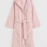 Tekla - Hooded Bathrobe in Candy Stripes