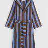 Tekla - Hooded Bathrobe in Chestnut Stripes