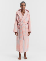 Tekla - Hooded Bathrobe in Candy Stripes