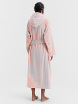Tekla - Hooded Bathrobe in Candy Stripes
