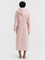 Tekla - Hooded Bathrobe in Candy Stripes