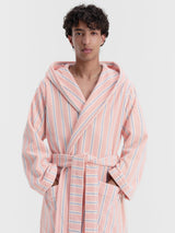 Tekla - Hooded Bathrobe in Candy Stripes