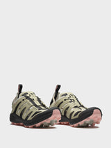 Salomon - Udara Advanced Sneakers in Pale Olive Green, Black and Impatiens Pink