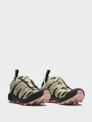 Salomon - Udara Advanced Sneakers in Pale Olive Green, Black and Impatiens Pink