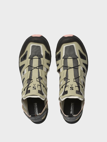 Salomon - Udara Advanced Sneakers in Pale Olive Green, Black and Impatiens Pink