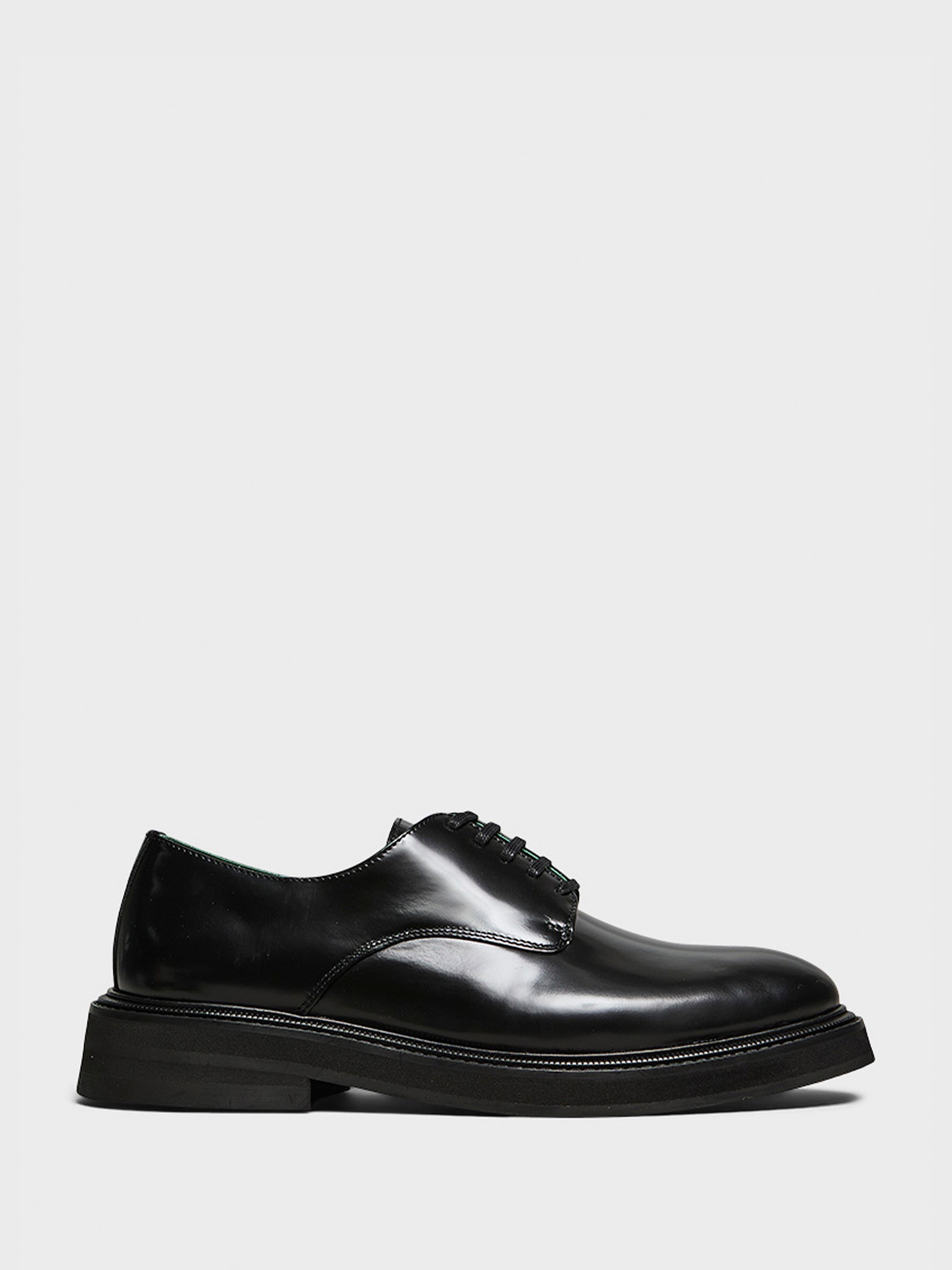 Vinny's - Officer Derbee Shoes in Black Polido Leather