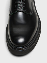 Vinny's - Officer Derbee Shoes in Black Polido Leather