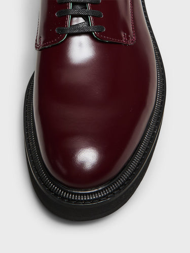 Vinny's - Officer Derbee Shoes in Burgundy Polido Leather