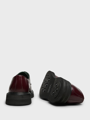 Vinny's - Officer Derbee Shoes in Burgundy Polido Leather