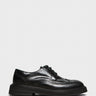 Vinny's - Officer Brogue Shoes in Black Polido Leather