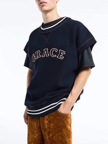 Wales Bonner - October Vest in Navy