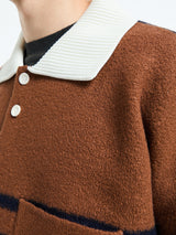 Wales Bonner - Calm Polo in Brown and Navy
