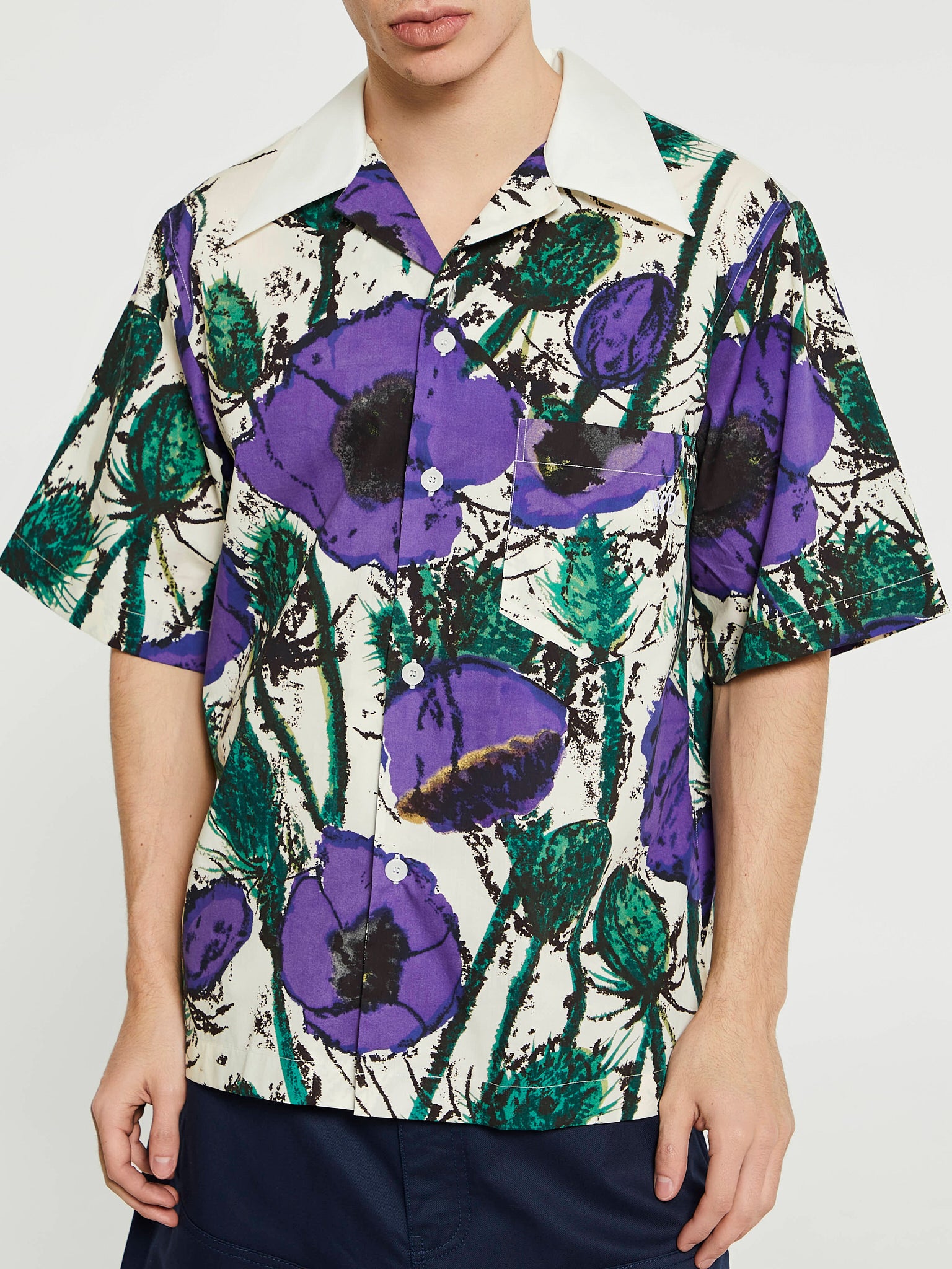 Wales Bonner - Highlife Bowling Shirt in Poppy Purple