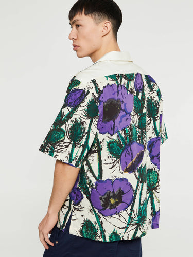 Wales Bonner - Highlife Bowling Shirt in Poppy Purple