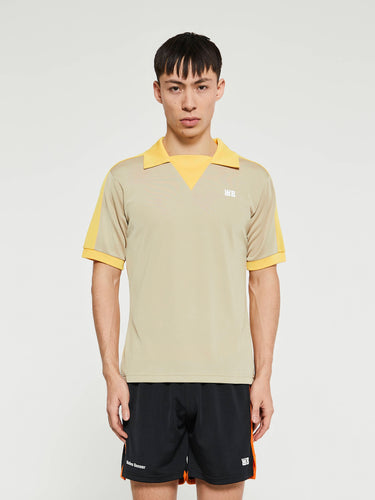 Wales Bonner - Home Jersey Polo in Beige and Yellow