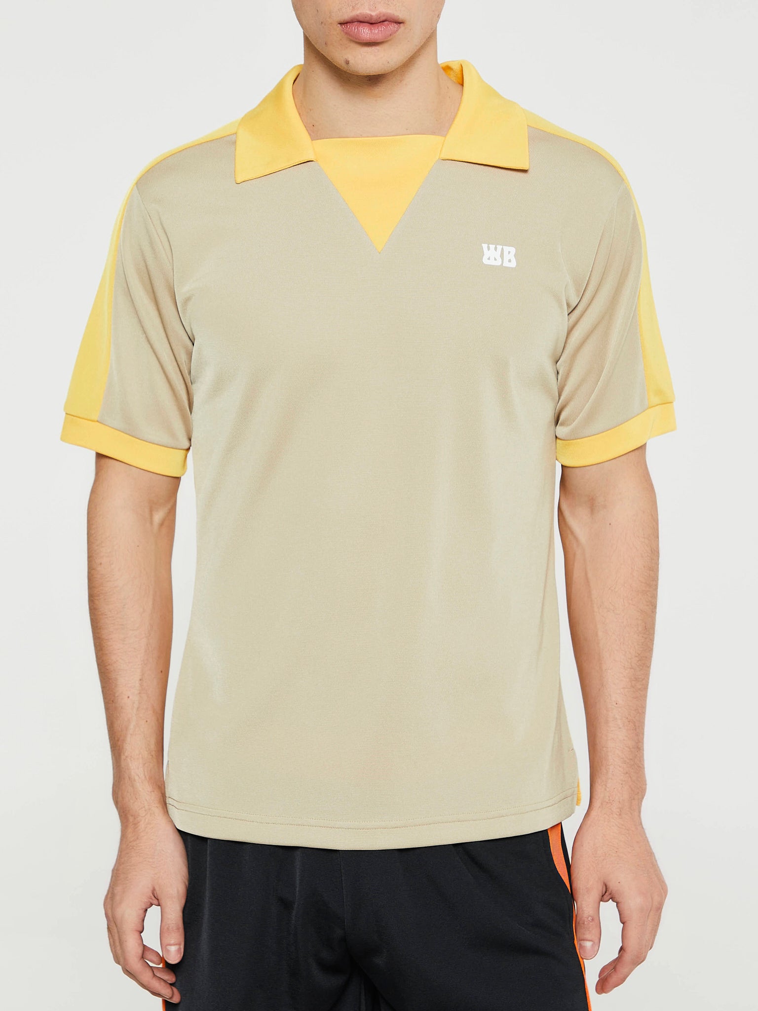 Wales Bonner - Home Jersey Polo in Beige and Yellow