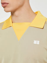 Wales Bonner - Home Jersey Polo in Beige and Yellow