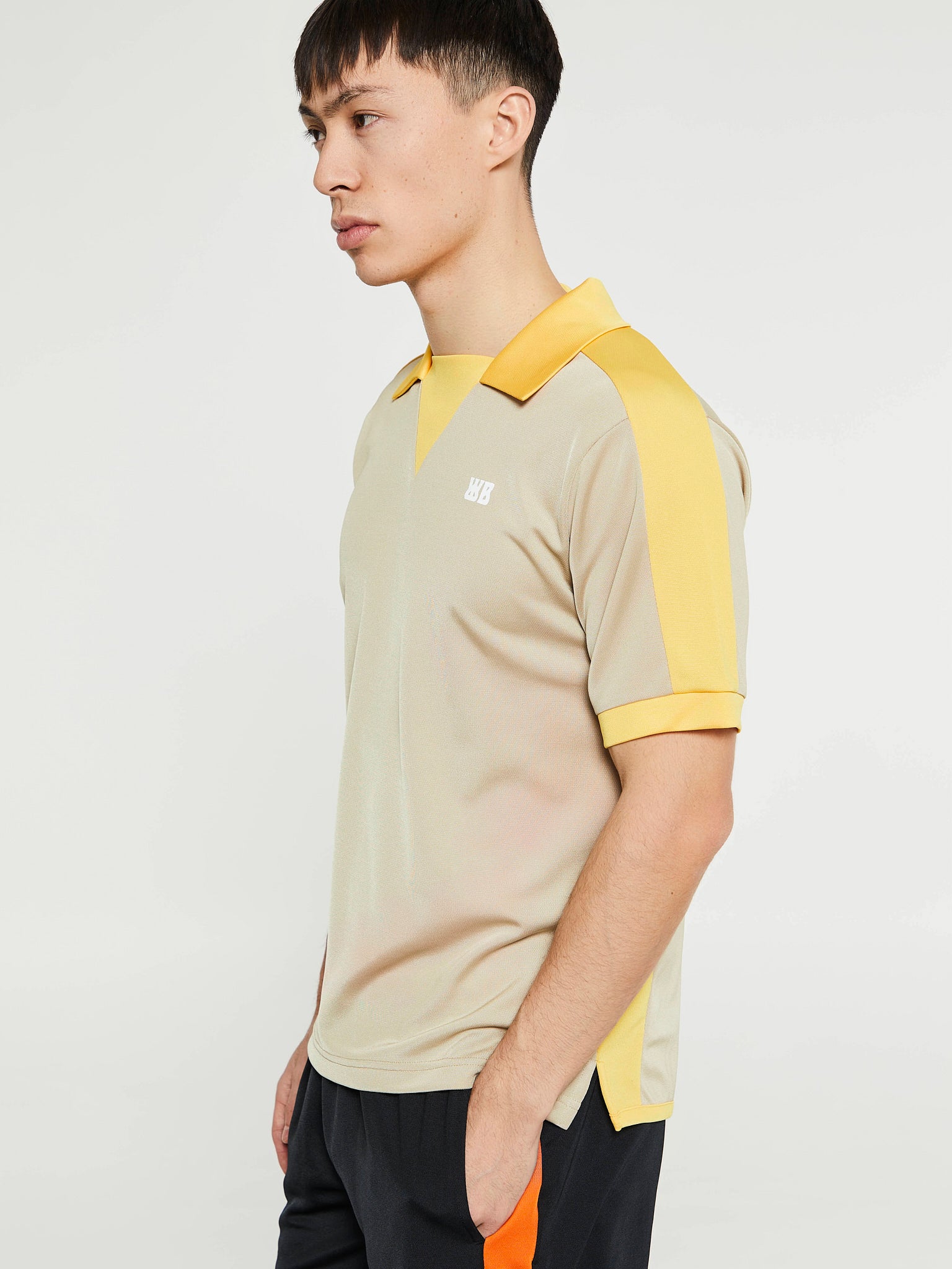 Wales Bonner - Home Jersey Polo in Beige and Yellow