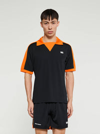 Wales Bonner - Home Jersey Polo in Black and Orange