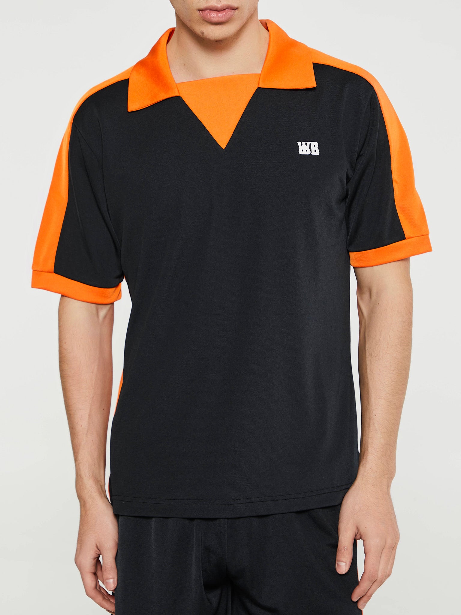 Wales Bonner - Home Jersey Polo in Black and Orange